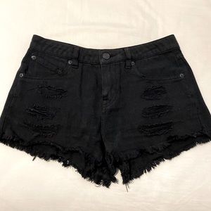 Black Volcom Jean Shorts